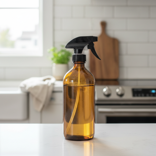 All-purpose cleaner amber bottle with spray top