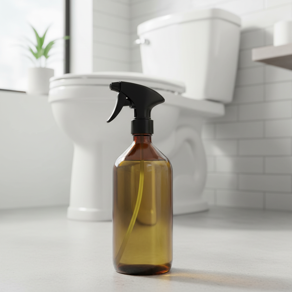 Solid amber bottle toilet bowl cleaner